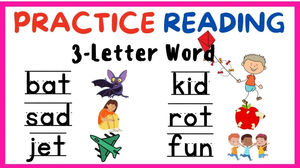 Three letter words for kids
